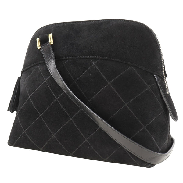 [Salvatore Ferragamo] Salvatore Ferragamo Quilting Shoulder Bag BA214787 Swed black diagonally Fastener Quilting Ladies