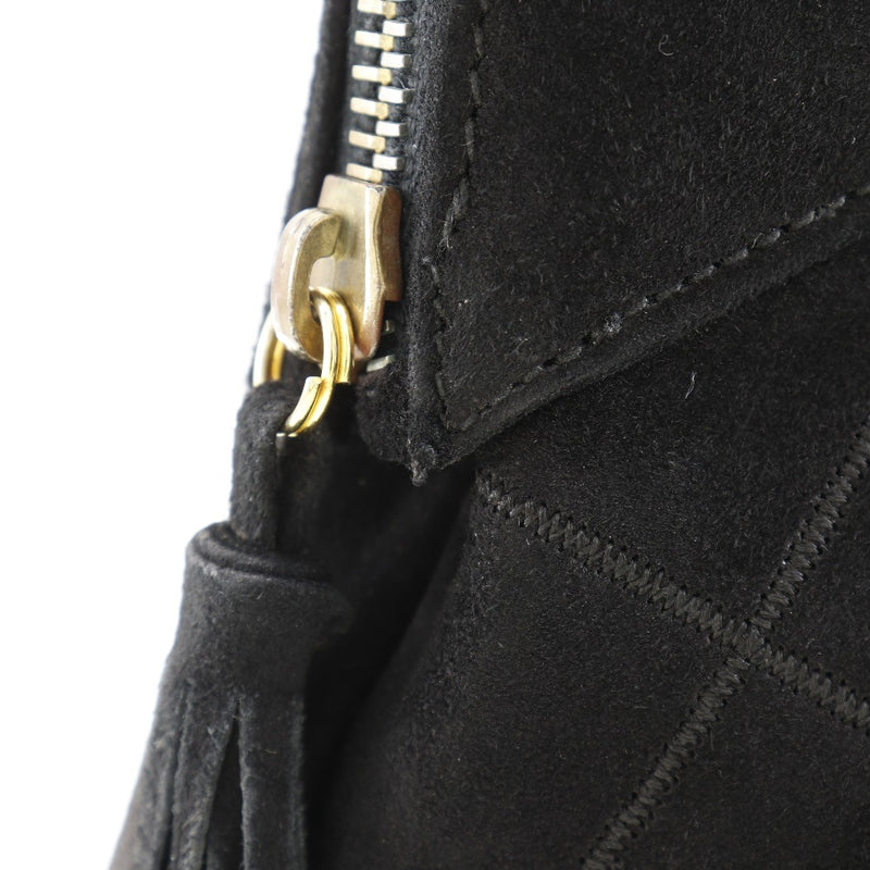 [Salvatore Ferragamo] Salvatore Ferragamo Quilting Shoulder Bag BA214787 Swed black diagonally Fastener Quilting Ladies