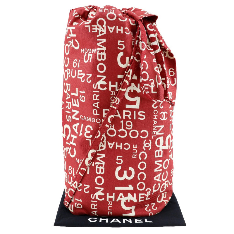 [CHANEL] Chanel 
 Drawstring bag Shoulder Bag
 Baish-Line Canvas Red Shoulder A4 Drawstring Bag Ladies A-Rank