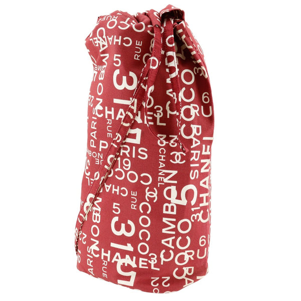 [Chanel] Chanel 
 Bolsa de hombro de bolso con cordón 
 BAISH-LINE CANVAS RED HOMBLE A4 BOLSO DRANCHING LADES A-Rank