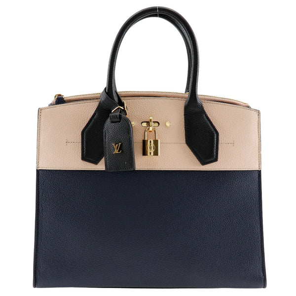 [Louis Vuitton] Louis Vuitton City Teamer MM Handbag Bicolor M42496 Calf Navy / Pink NZ2128 gravé A5 Open City Stepamemer MM Ladies