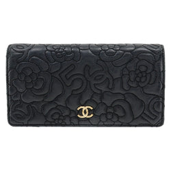 [CHANEL] Chanel 
 Camelia No.5 Purse
 Ramskin Black Snap button CAMELLIA NO5 Ladies