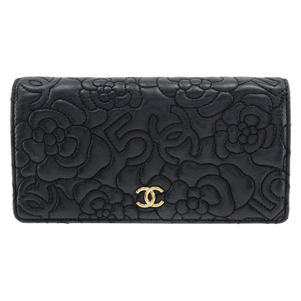 [CHANEL] Chanel 
 Camelia No.5 Purse
 Ramskin Black Snap button CAMELLIA NO5 Ladies