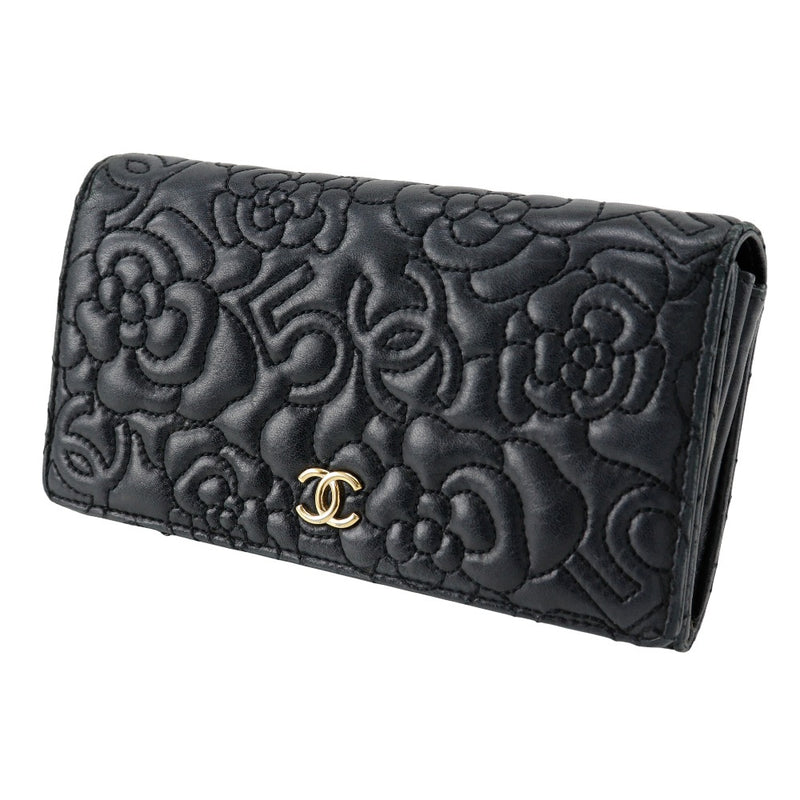 [CHANEL] Chanel 
 Camelia No.5 Purse
 Ramskin Black Snap button CAMELLIA NO5 Ladies