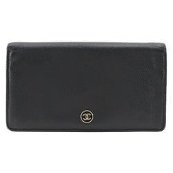 [CHANEL] Chanel 
 COCO Button Purse
 A20904 Leather Black Open COCO Button Ladies B-Rank