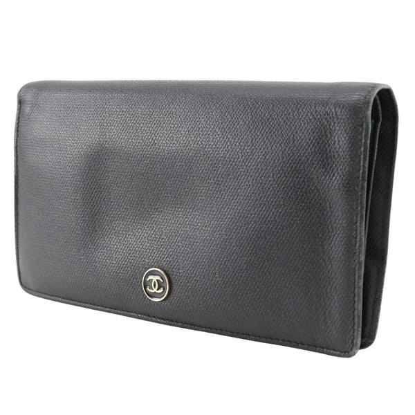 [CHANEL] Chanel 
 COCO Button Purse
 A20904 Leather Black Open COCO Button Ladies B-Rank