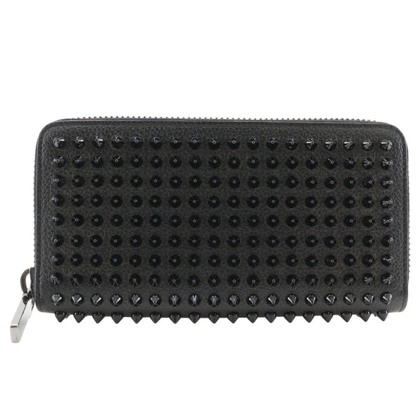 [Christian Louboutin] Christian Lubutan 
 PANETONE LONG WALLET 
 스터드 1165044 CM53 송아지 검은 색 패스너 파네톤 유니에 렉스