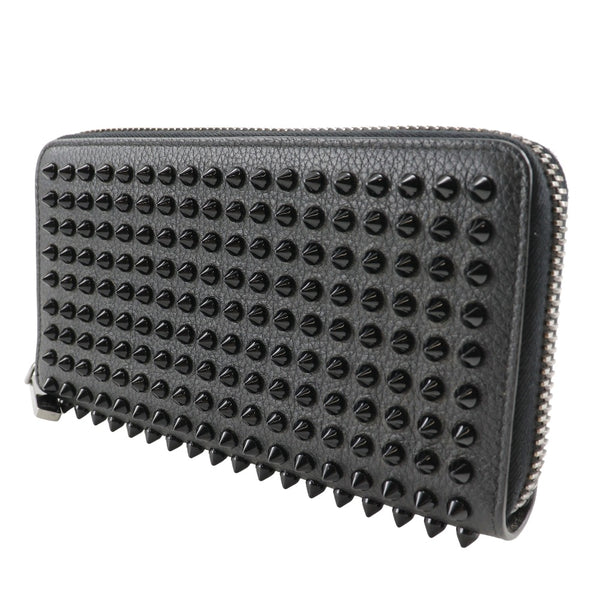 [Christian Louboutin] Christian Lubitin Panetone Long Wallet Studs 1165044 CM53 CALF BLACK FASTERNER Panettone Unisexe