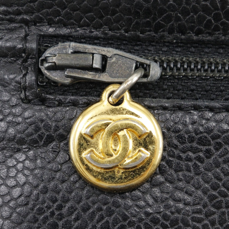 [CHANEL] Chanel COCO Mark Purse Caviar Skin Black Snap button COCO Mark Ladies B-Rank