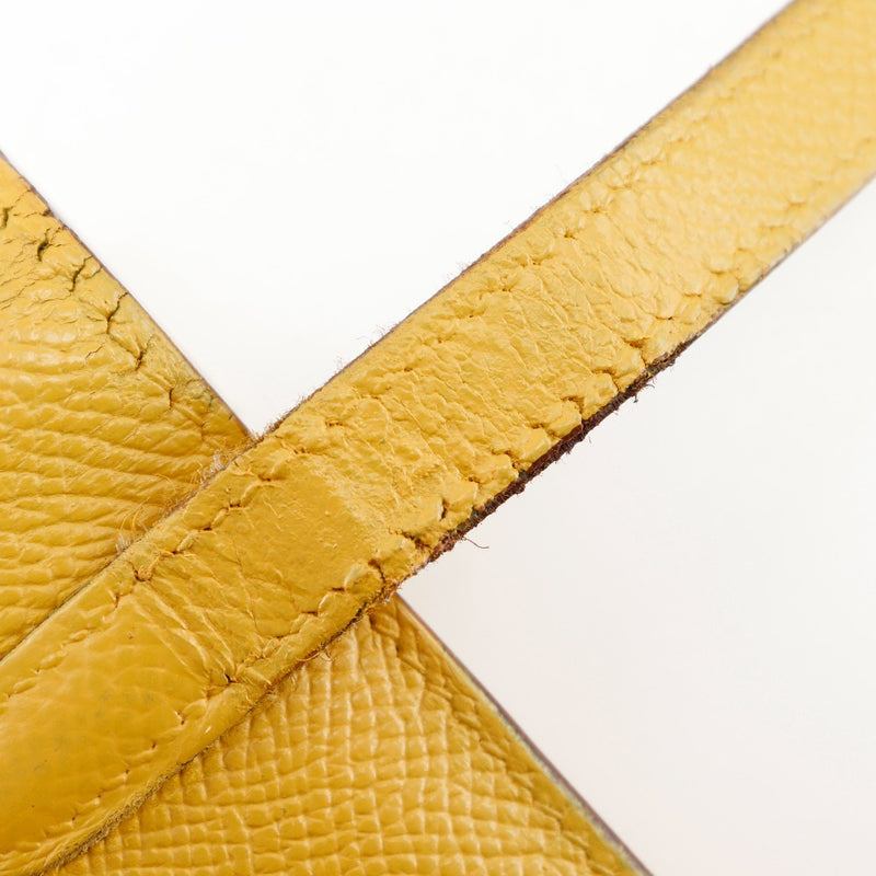 [HERMES] Hermes Kelly Wallet Purse Leather yellow beltHardware Kelly Wallet Ladies B-Rank