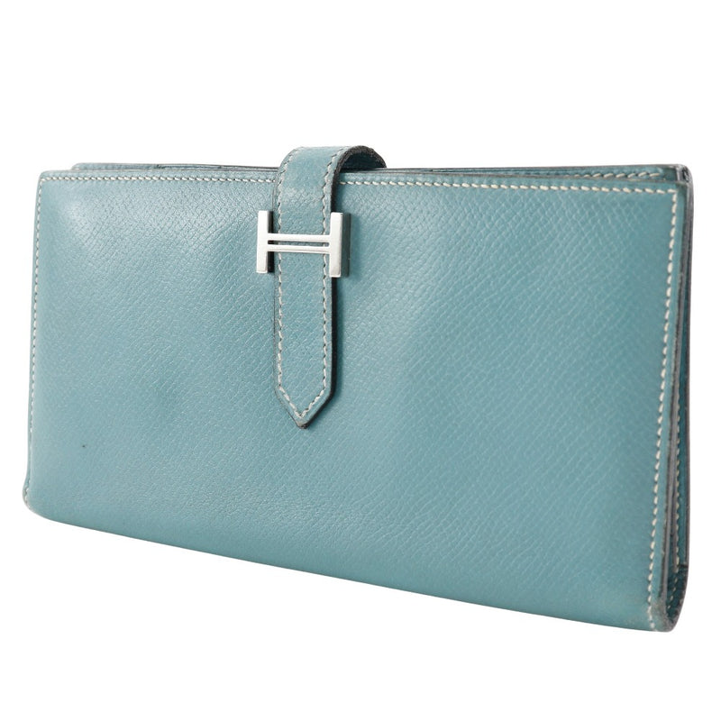 [HERMES] Hermes 
 Beansfure Purse
 Leather light blue □ L engraved beltHardware Beansufla unisex