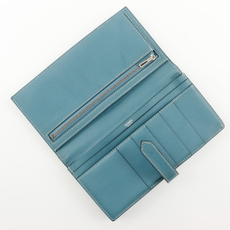 [HERMES] Hermes 
 Beansfure Purse
 Leather light blue □ L engraved beltHardware Beansufla unisex