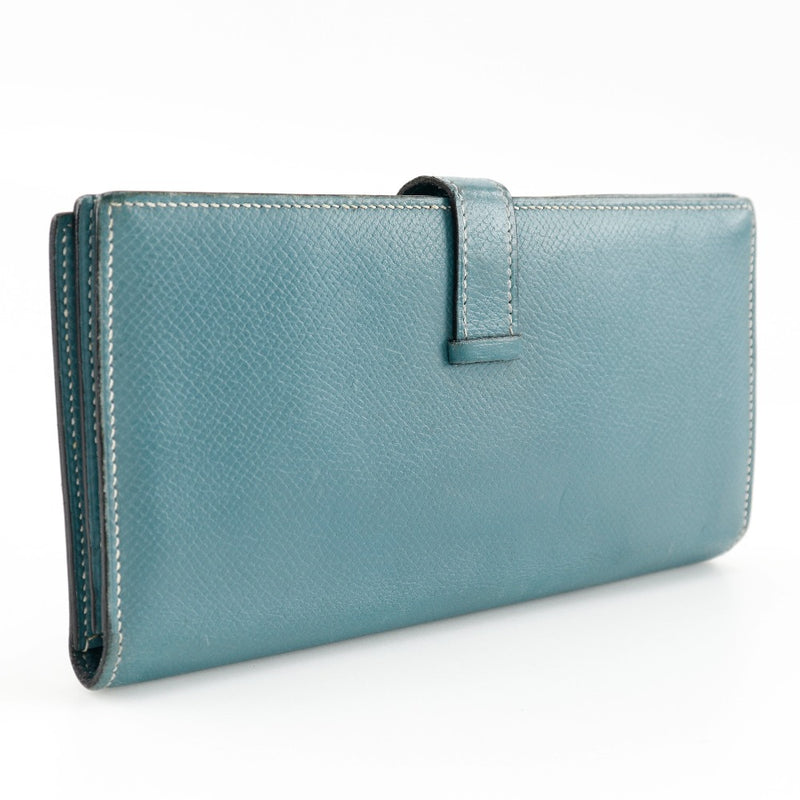 [HERMES] Hermes 
 Beansfure Purse
 Leather light blue □ L engraved beltHardware Beansufla unisex