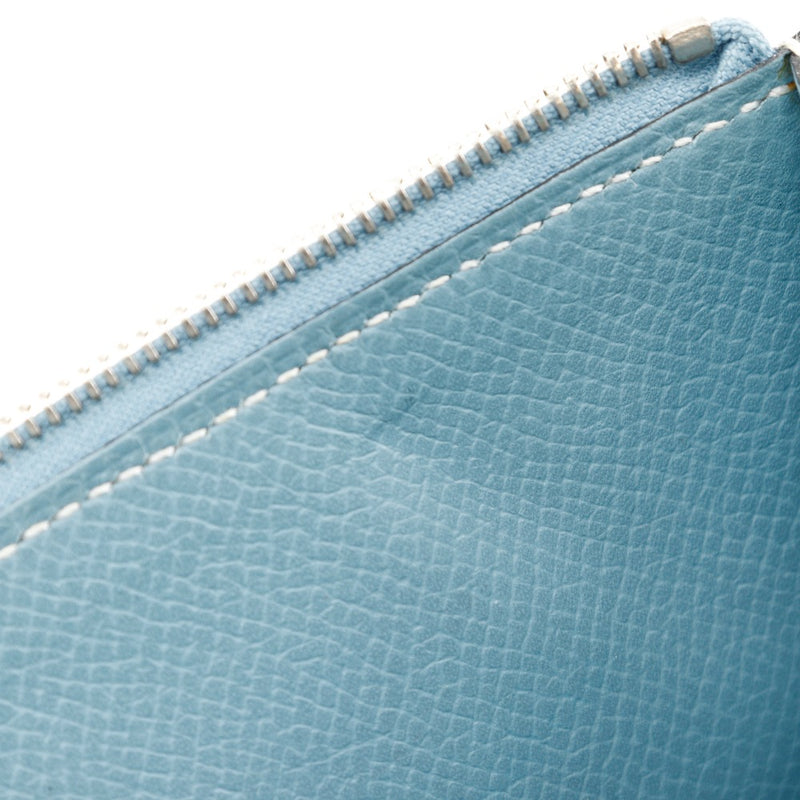 [HERMES] Hermes 
 Beansfure Purse
 Leather light blue □ L engraved beltHardware Beansufla unisex