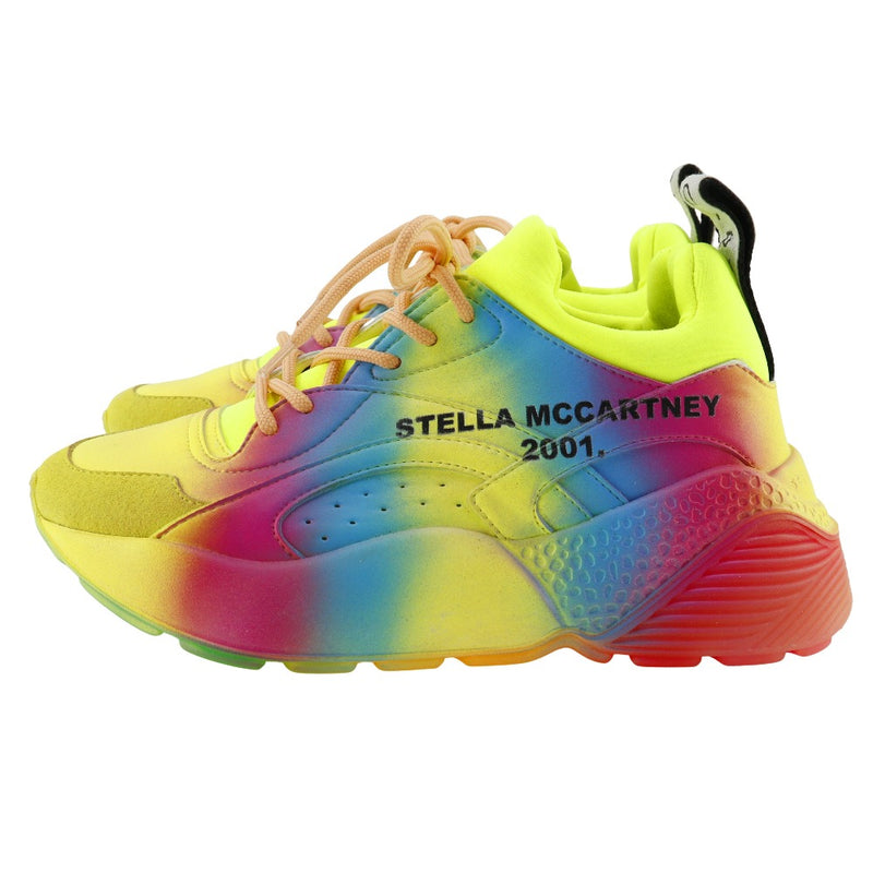 [Stella McCartney] Stella McCartney 
 Zapatillas de deporte de plataforma 
 Rainbow Synthetic Fiber Multi -Color Platform Sneakers Ladies A+Rank