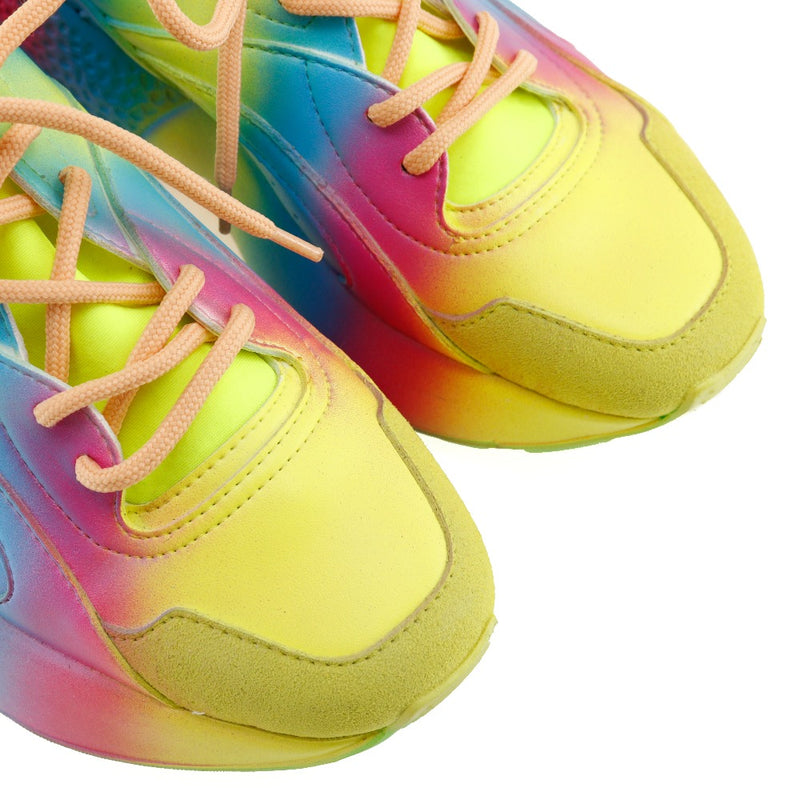 [Stella McCartney] Stella McCartney Sneakers à fond épais sneakers arc-en-ciel en fibre synthétique plates-formes multicolores baskets dames a + rang