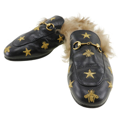 [Gucci] Gucci 
 Mula de Hausbit 
 Motifador de estrellas y abejas x falso de caballos negros de los hombres negros