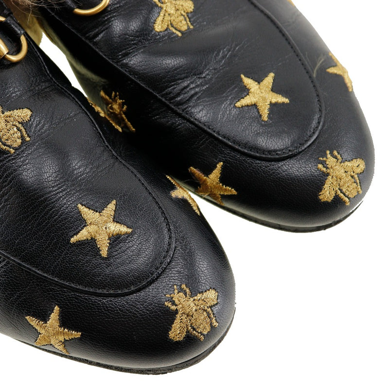 [GUCCI] Gucci Horsebit Mule Star & Bee Motifer × Fake Far Black HORSEBIT Men's