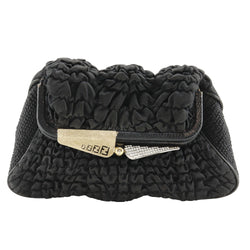 [Fendi] Fendi Gamaguchi Bag Bag Pouch Satin X Canvas Black Snap Button Gamaguchi Ladies