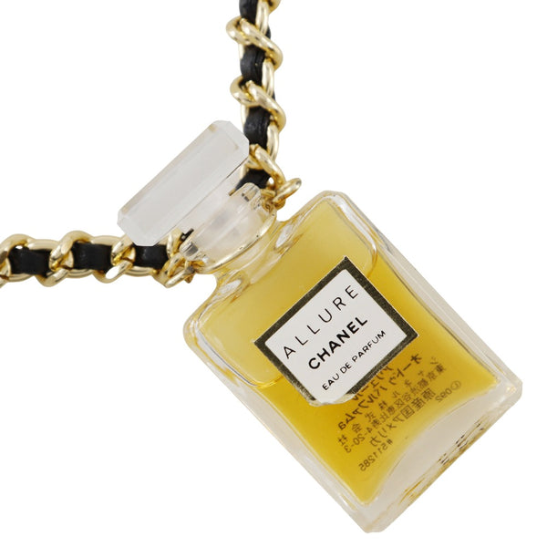 [CHANEL] Chanel 
 Perfume bottle Necklace
 Allur Plated Gold× Leather about 32.2g Perfume Bottle Ladies