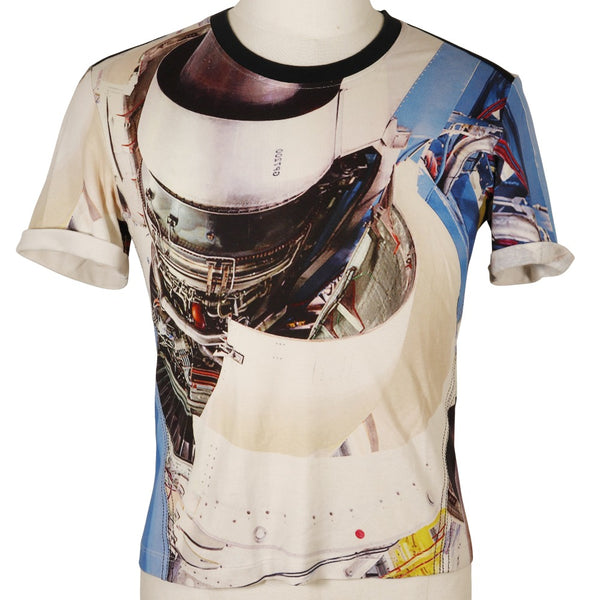 [Louis Vuitton]LOUIS VUITTON
 Transbordador espacial Manga corta t -shirt 
 Algodón blanco/espacio negro transbordador A-rank para hombres