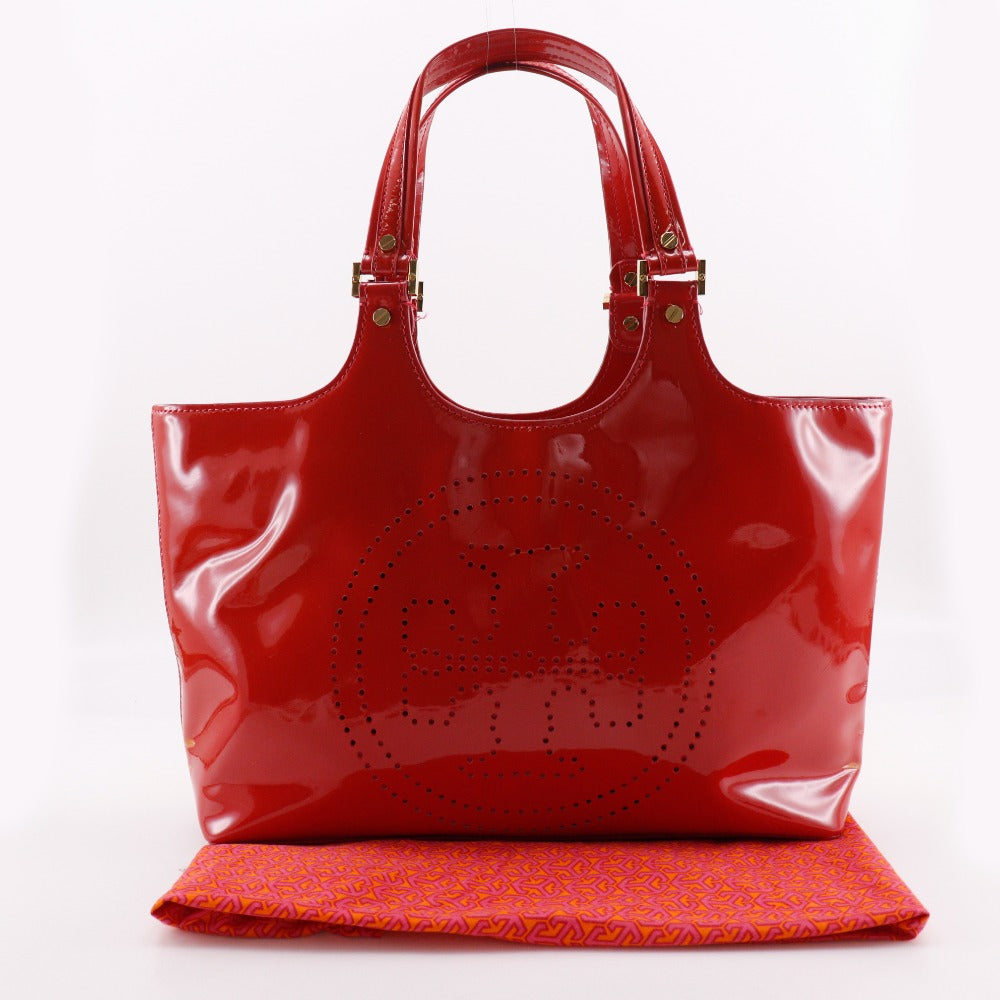 TORY BURCH トリーバーチ 赤 エナメルバック 美品】トリーバーチ エナメルバッグ レッド 赤 チェーンクラッチ