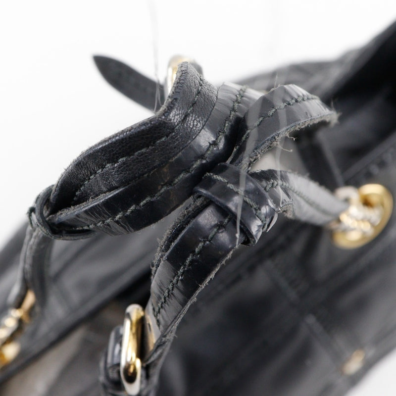 良品 832 フェラガモ ヴァラ レザー トートバッグ 肩掛け 黒 ヴィンテージ ヴァラスクエアショルダートートバッグ ブラック ヴィンテージ