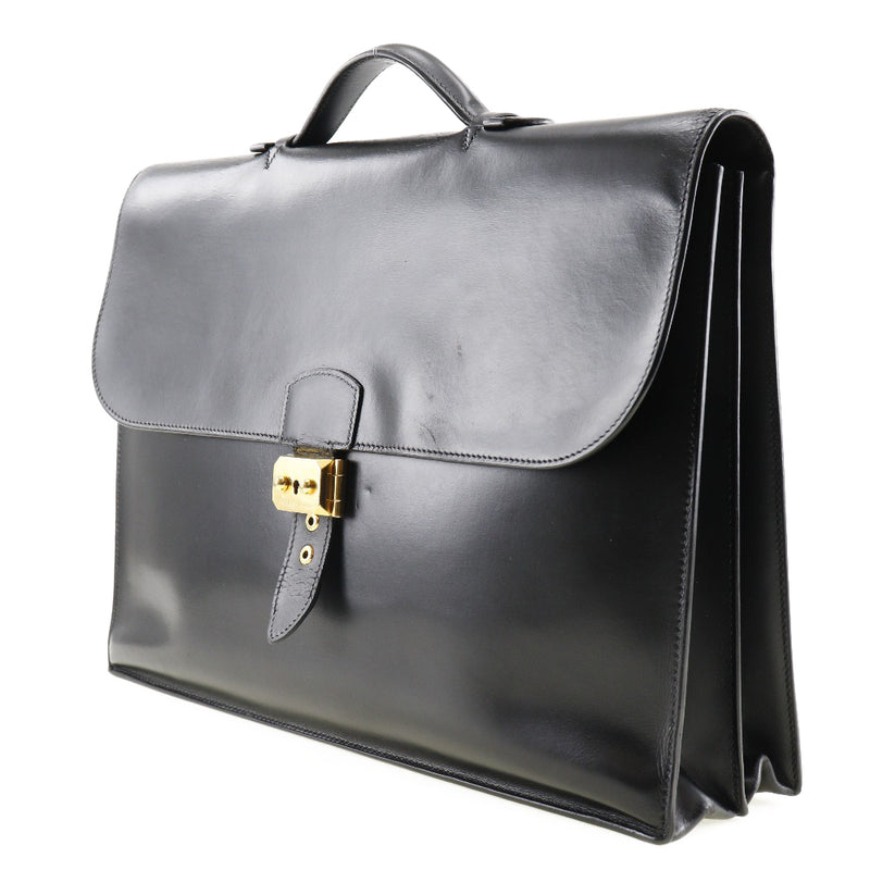 [Hermes] Hermes 
 Sack Adepesh 40 Business Bag 
 Box Carf Negro/soporte de oro tabletas Pachin Sac Ade Peche 40 Men's B-Rank
