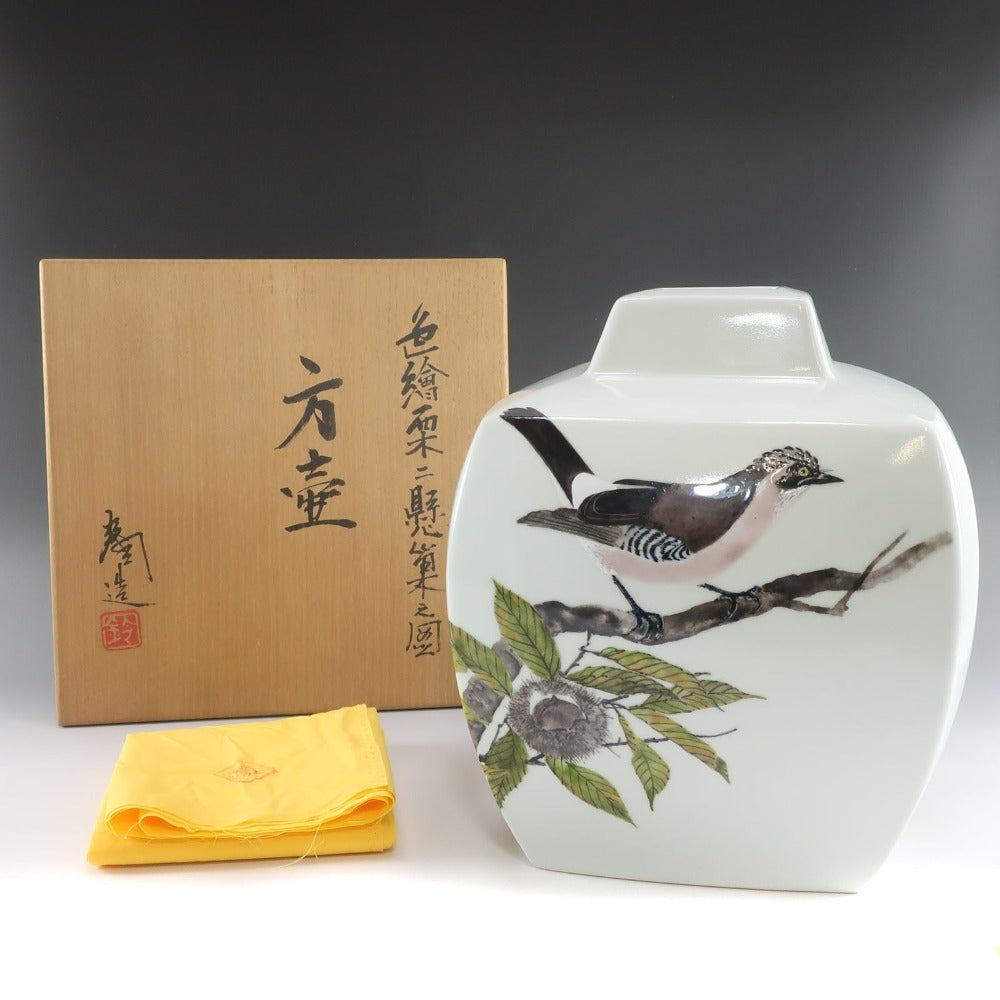 鈴木爽司 色絵栗二懸巣之図 方壺 花瓶 – NISHIKINO VINTAGE KYOTO