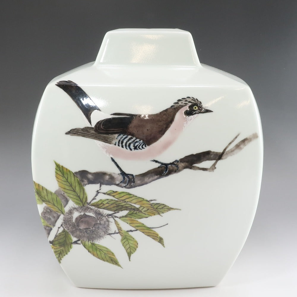 鈴木爽司 色絵栗二懸巣之図 方壺 陶磁器 花瓶 – NISHIKINO VINTAGE KYOTO
