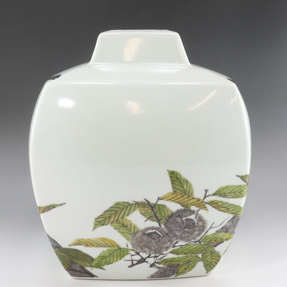 鈴木爽司 色絵栗二懸巣之図 方壺 陶磁器 花瓶 – NISHIKINO VINTAGE KYOTO