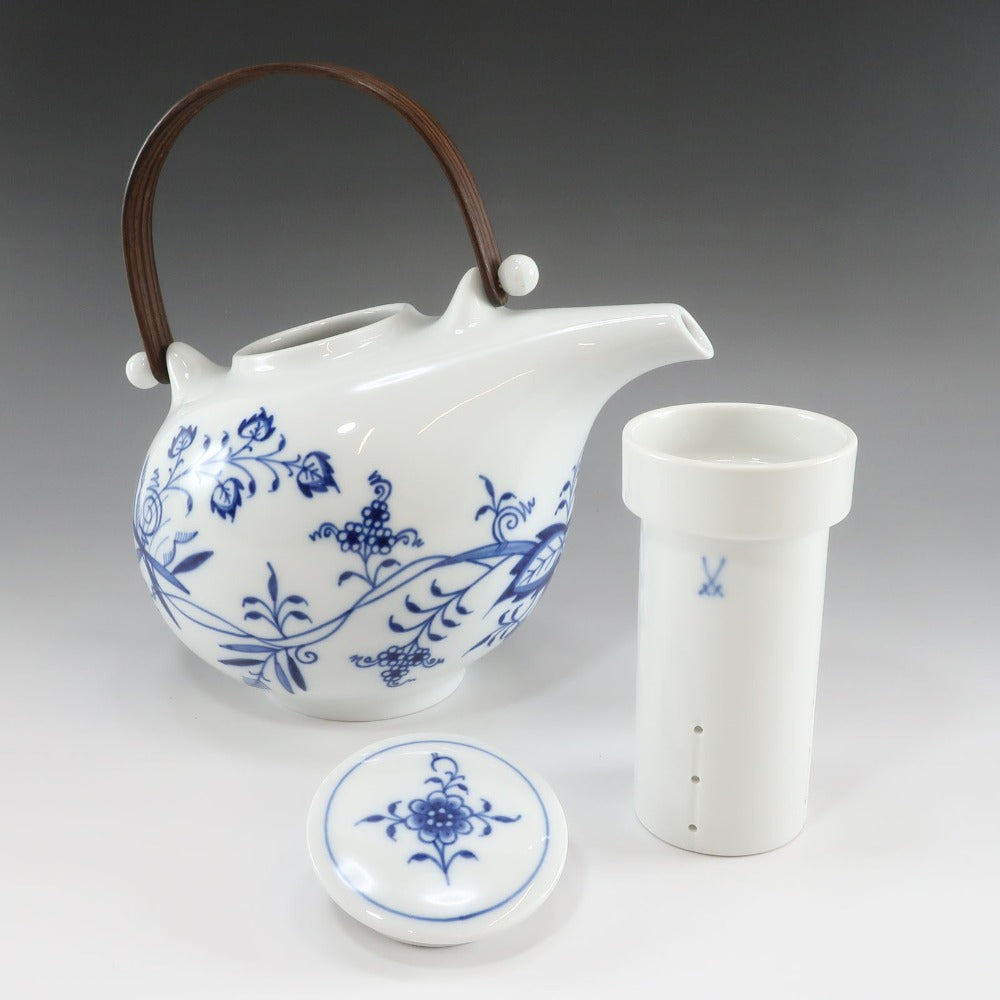 Meissen】マイセン ブルーオニオン ティーポット 茶こし付 食器