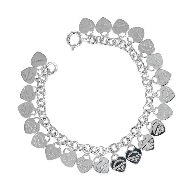 [Tiffany & co.] Tiffany 
 Bracelet Retton Multi Heart Tag 
 Silver 925 Environ 32,4g Retour à Multi Heart Tag Ladies A-Rank