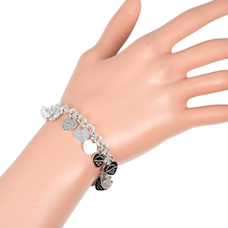 [Tiffany & co.] Tiffany 
 Bracelet Retton Multi Heart Tag 
 Silver 925 Environ 32,4g Retour à Multi Heart Tag Ladies A-Rank