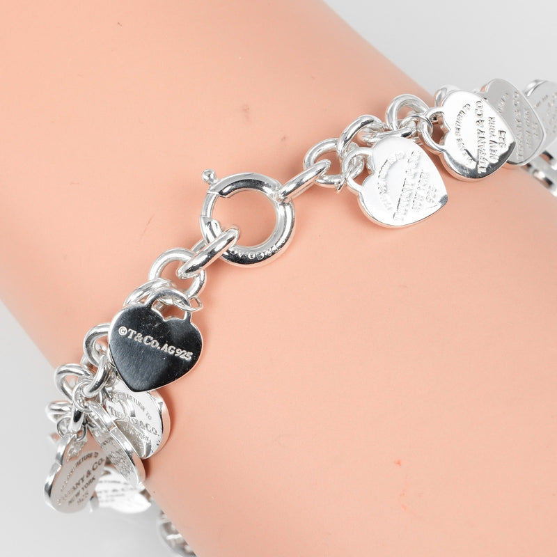 [Tiffany & co.] Tiffany 
 Bracelet Retton Multi Heart Tag 
 Silver 925 Environ 32,4g Retour à Multi Heart Tag Ladies A-Rank