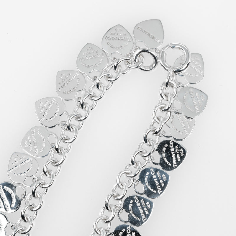 [Tiffany & co.] Tiffany 
 Bracelet Retton Multi Heart Tag 
 Silver 925 Environ 32,4g Retour à Multi Heart Tag Ladies A-Rank