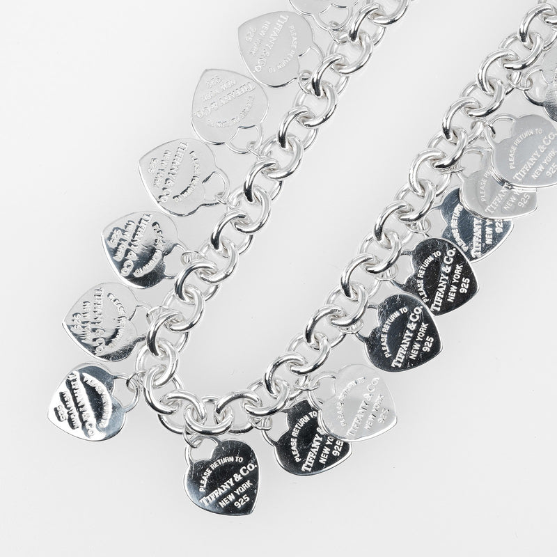 [Tiffany & co.] Tiffany 
 Bracelet Retton Multi Heart Tag 
 Silver 925 Environ 32,4g Retour à Multi Heart Tag Ladies A-Rank