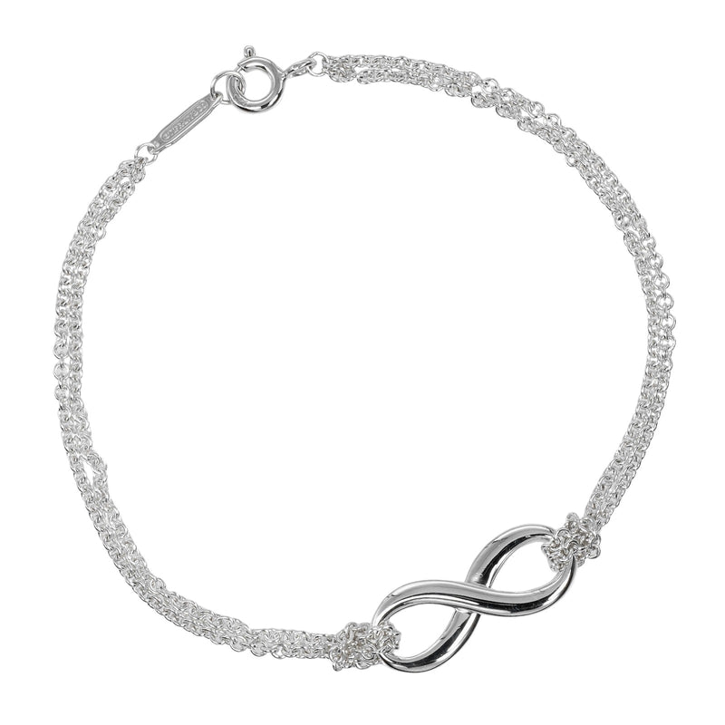 【TIFFANY&Co.】ティファニー
 インフィニティ ダブルチェーン ブレスレット
 シルバー925 約3.4g Infinity Double Chain レディースAランク