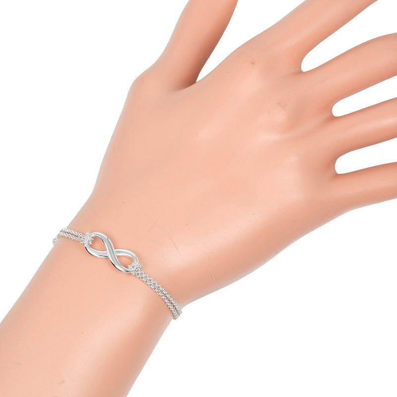 【TIFFANY&Co.】ティファニー
 インフィニティ ダブルチェーン ブレスレット
 シルバー925 約3.4g Infinity Double Chain レディースAランク