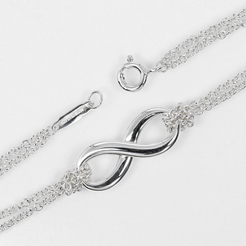 【TIFFANY&Co.】ティファニー
 インフィニティ ダブルチェーン ブレスレット
 シルバー925 約3.4g Infinity Double Chain レディースAランク