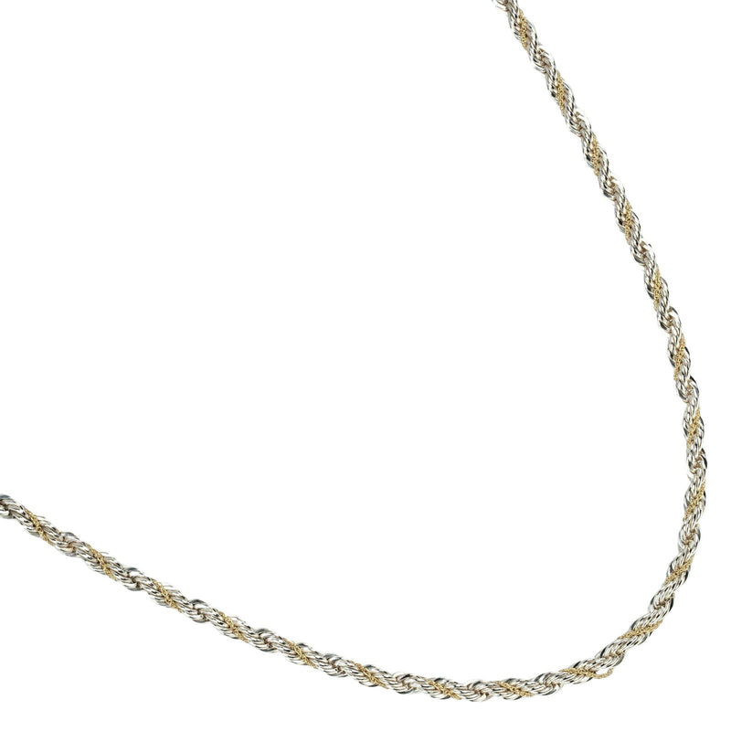 [Tiffany & co.]TIFFANY&Co.
 Twisted combination Necklace
 60cm silver 925 ×18KYellow Gold Approximately 46.5g Twist TWO-Tone Ladies A Rank