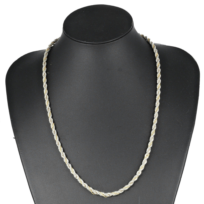 [Tiffany & co.]TIFFANY&Co.
 Twisted combination Necklace
 60cm silver 925 ×18KYellow Gold Approximately 46.5g Twist TWO-Tone Ladies A Rank