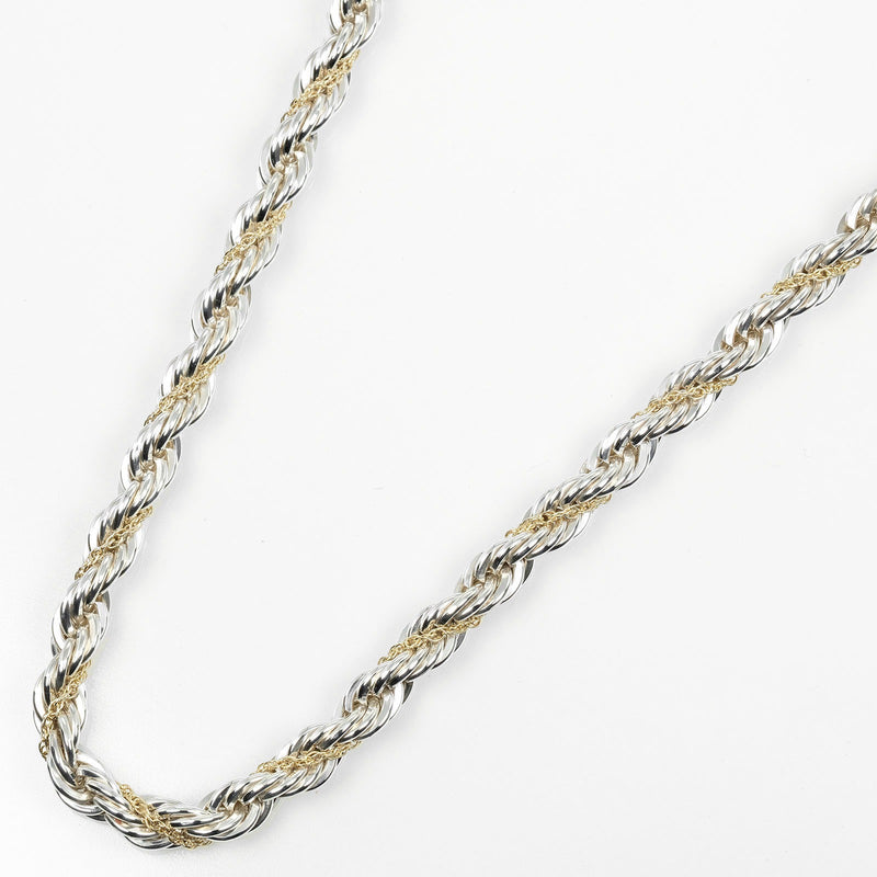 [Tiffany & co.]TIFFANY&Co.
 Twisted combination Necklace
 60cm silver 925 ×18KYellow Gold Approximately 46.5g Twist TWO-Tone Ladies A Rank