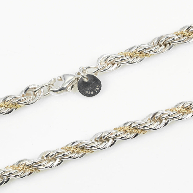 [Tiffany & co.]TIFFANY&Co.
 Twisted combination Necklace
 60cm silver 925 ×18KYellow Gold Approximately 46.5g Twist TWO-Tone Ladies A Rank