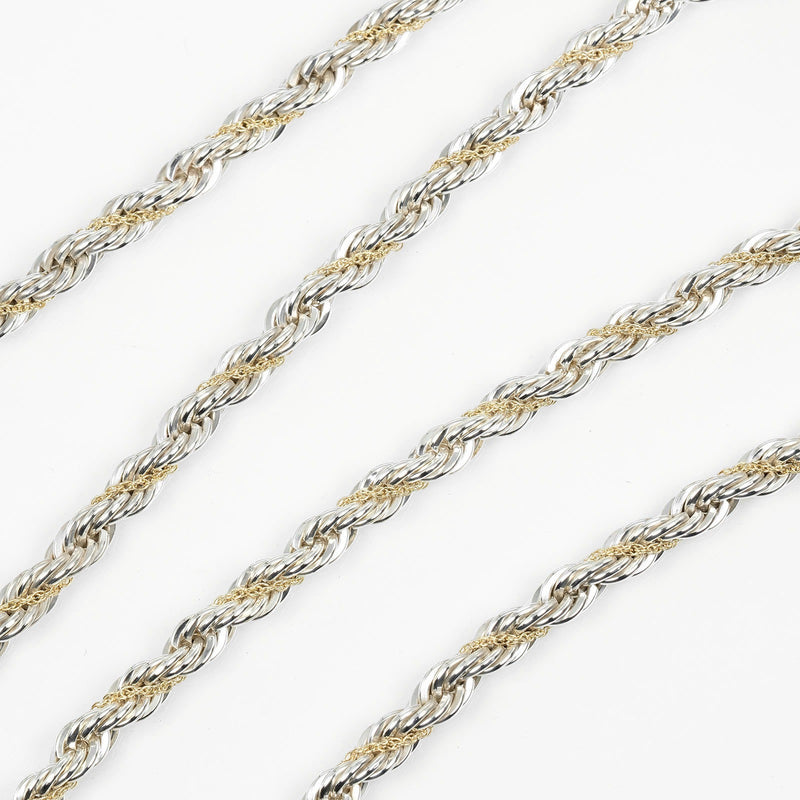 [Tiffany & co.]TIFFANY&Co.
 Twisted combination Necklace
 60cm silver 925 ×18KYellow Gold Approximately 46.5g Twist TWO-Tone Ladies A Rank