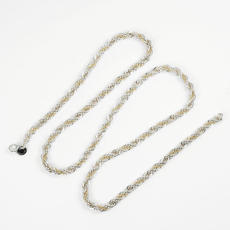 [Tiffany & co.]TIFFANY&Co.
 Twisted combination Necklace
 60cm silver 925 ×18KYellow Gold Approximately 46.5g Twist TWO-Tone Ladies A Rank