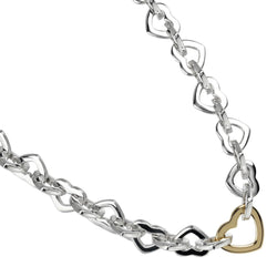 [Tiffany & co.]TIFFANY&Co.
 Heart link Necklace
 Silver 925 ×18KYellow Gold Approximately 73g Heart Link Ladies A Rank