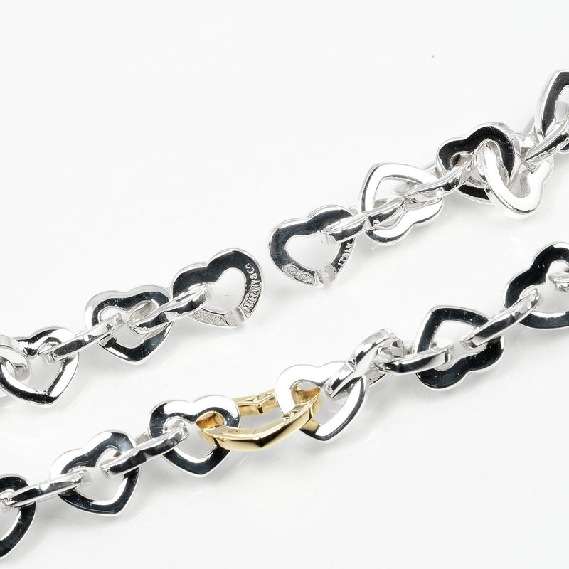 [Tiffany & co.]TIFFANY&Co.
 Collar de enlace cardíaco 
 Silver 925 ×18KOro amarillo aproximadamente 73 g de corazón Link Damas un rango