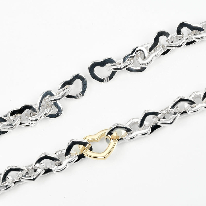 【TIFFANY&Co.】ティファニー
 ハートリンク ネックレス
 シルバー925×K18イエローゴールド 約73g Heart link レディースAランク