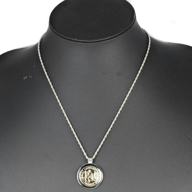 [Tiffany & co.]TIFFANY&Co.
 St. Christopher Necklace
 Silver 925 ×18KYellow Gold Approximately 14.4g St. Christopher Ladies A Rank